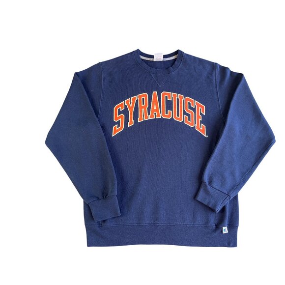 Syracuse University Navy Blue Crewneck Sweatshirt Russell Athletic M 50/50 Cotto - Picture 2 of 8